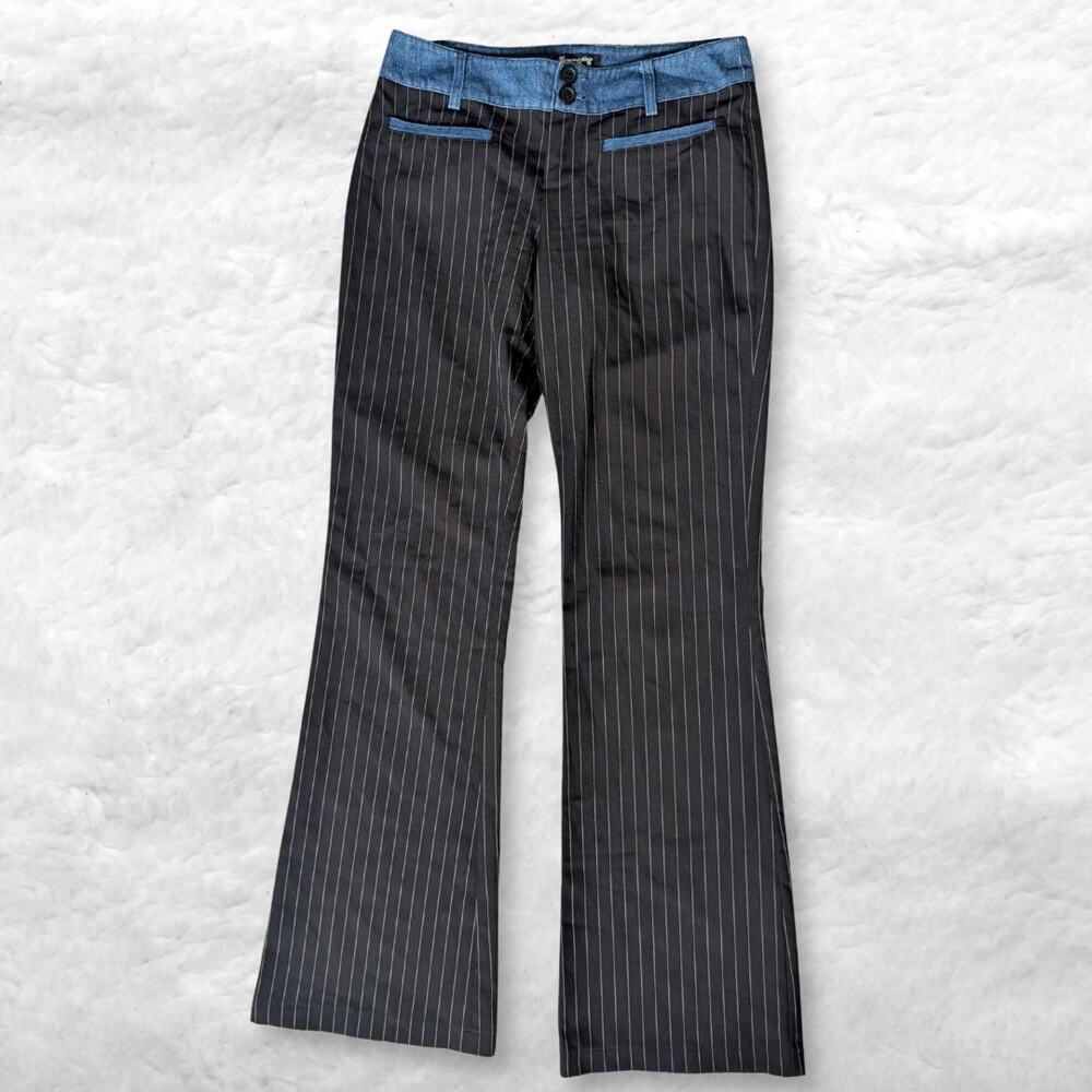 generation kiss gemma pinstripe low rise flare trousers y2k office siren